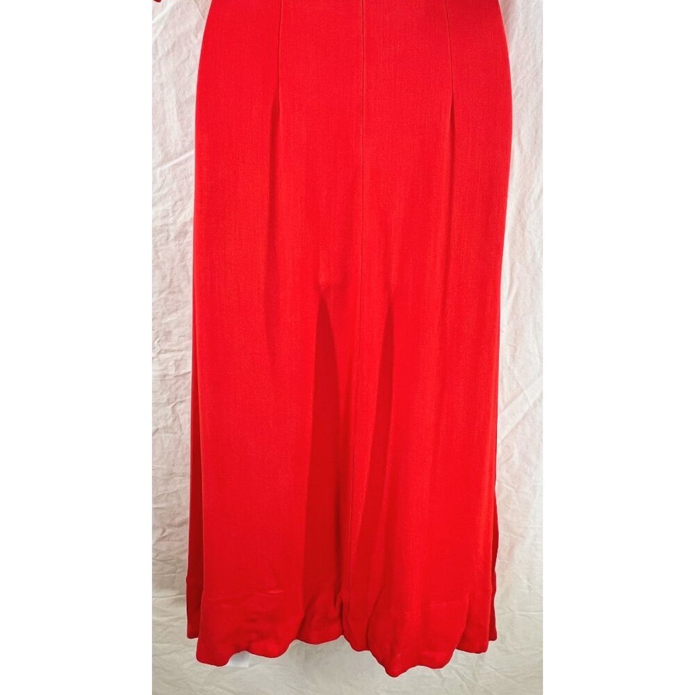 Nicholas Red Gathered Sleeve Midi Dress $698 - Picture 7 of 12